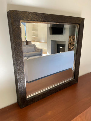 Hammered Metal Framed Wall Mirror