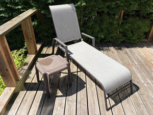 Patio Chaise Lounge with End Table