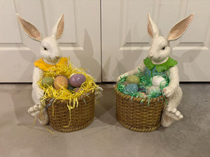 Pair Large Bunny Statues