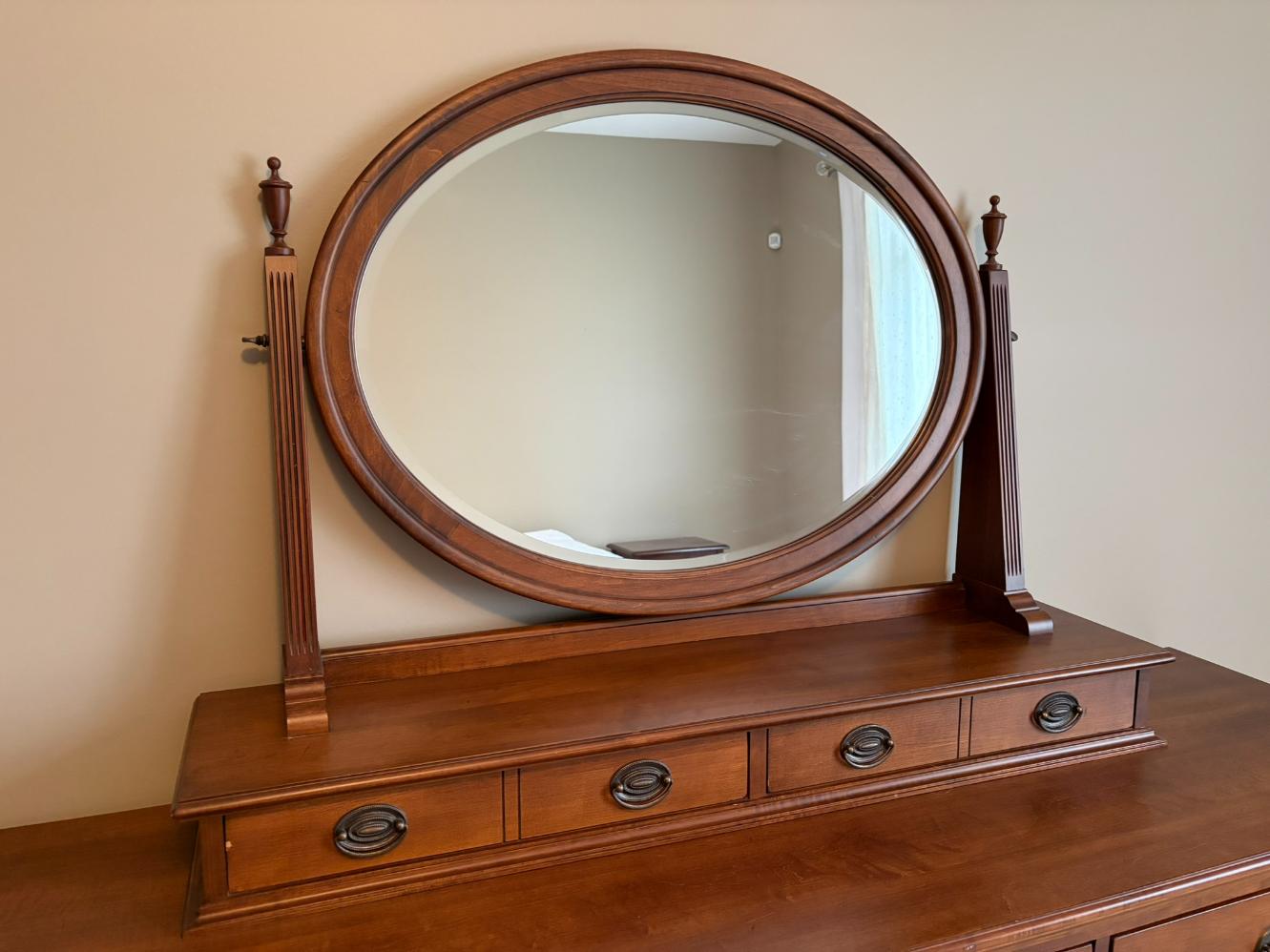 Durham Solid Wood 10 Drawer Dresser with Mirrored Vanity Topper
