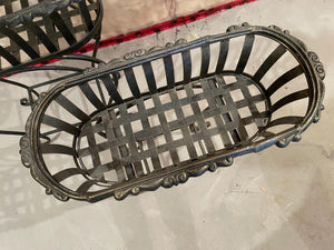 Pair Metal Basket Planters