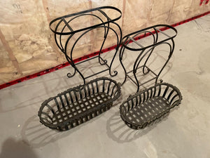 Pair Metal Basket Planters