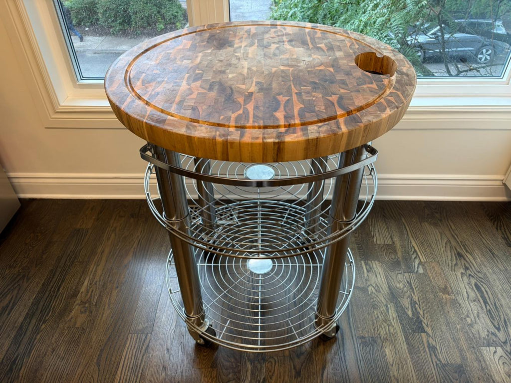 Seville Bamboo Butcher Block Kitchen Cart