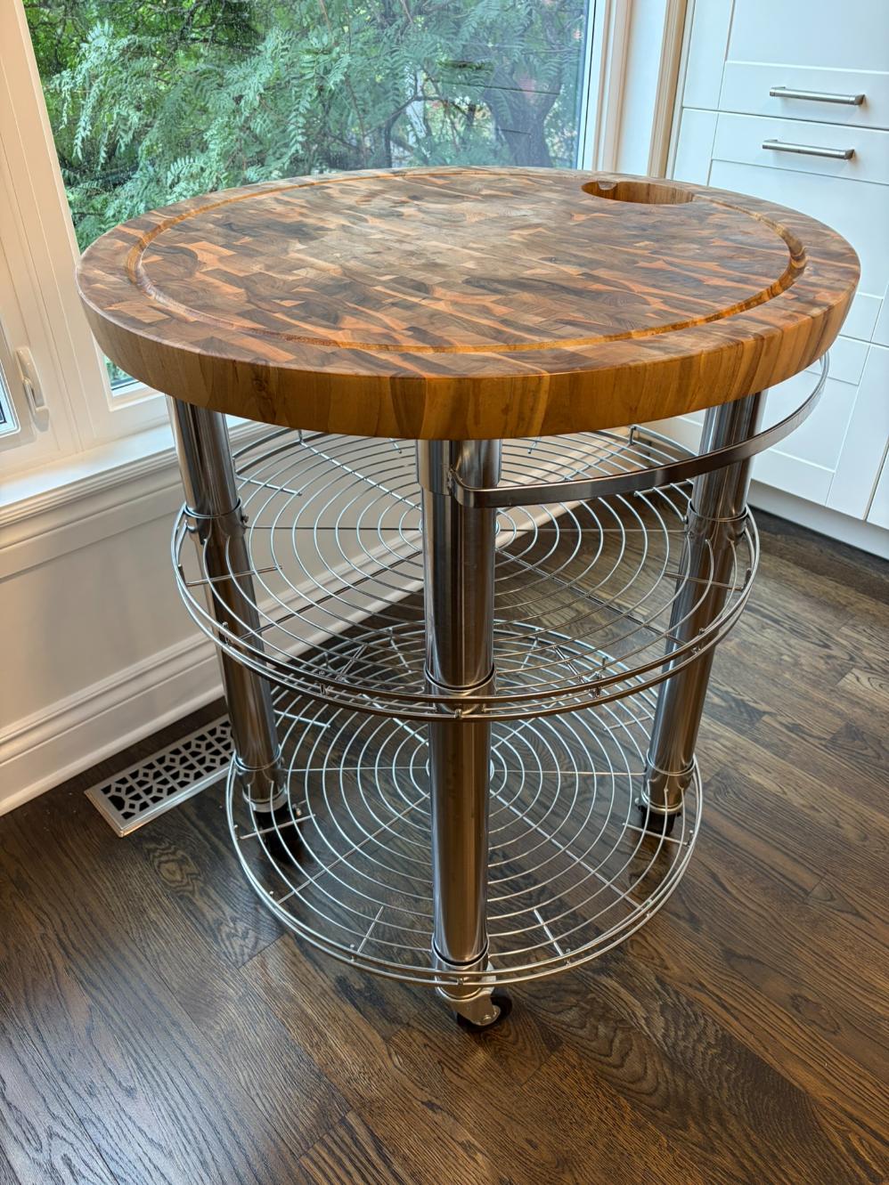 Seville Bamboo Butcher Block Kitchen Cart