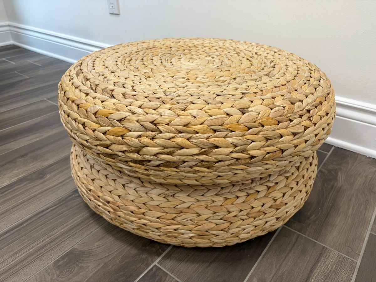 Pair Wicker Footrests