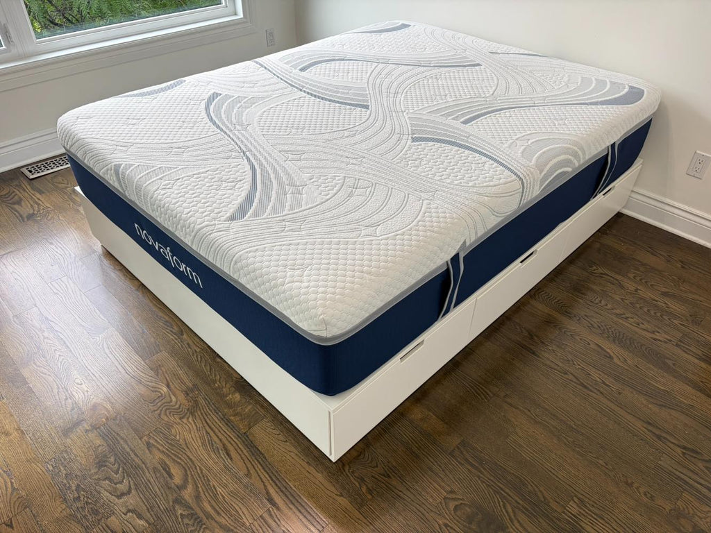 IKEA NORDLI Queen Storage Platform Bed with Novaform Gel Memory Foam Mattress