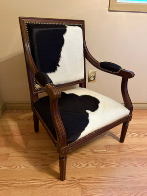 Studded Authentic Pony Skin Accent Armchair Lot #1