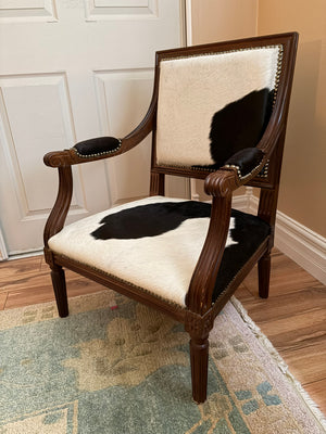 Studded Authentic Pony Skin Accent Armchair Lot #2