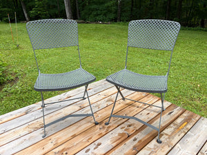 Pair Folding Metal Patio Chairs