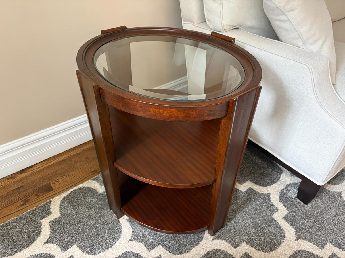 Glass Top End Table