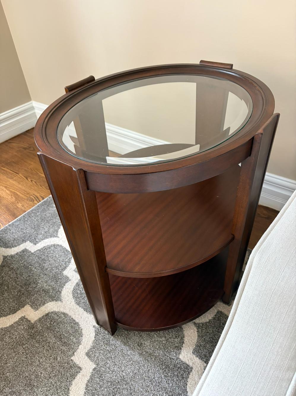 Glass Top End Table