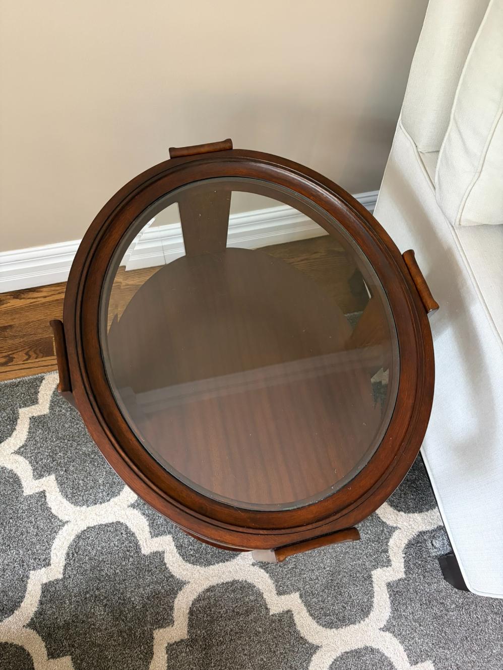 Glass Top End Table