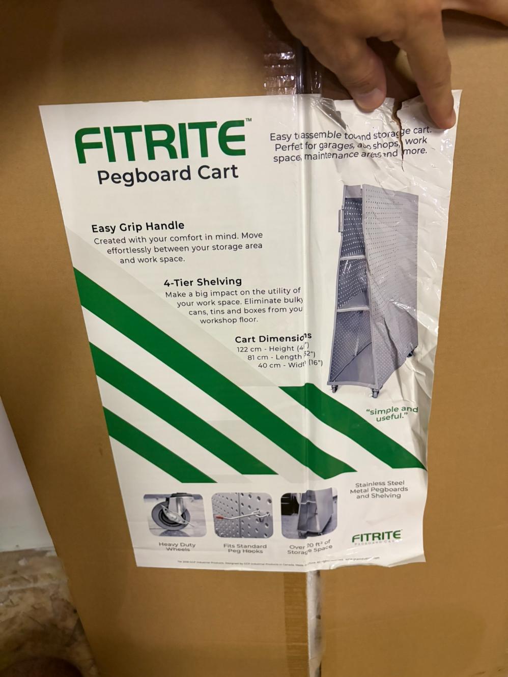 FITRITE Pegboard Cart