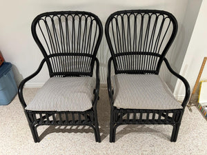 Pair Rattan Armchairs