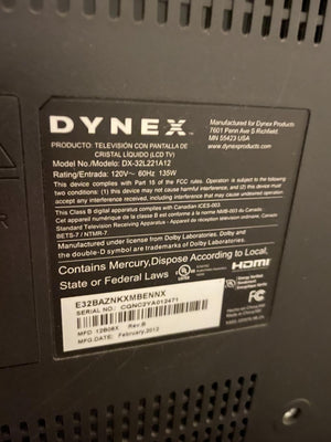32” Dynex LCD Television