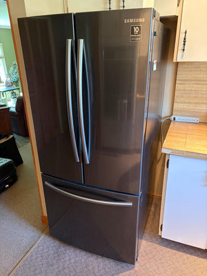 Samsung French Door Refrigerator RF220NCTASG (Black Stainless)