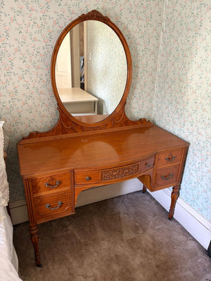 Mirrored Vanity Desk Lot #1