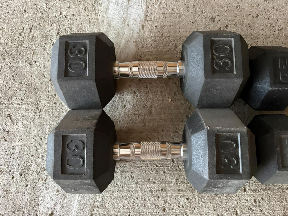 Hexagonal Rubber Dumbbells Lot