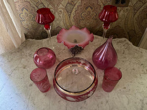Cranberry Glassware Lot