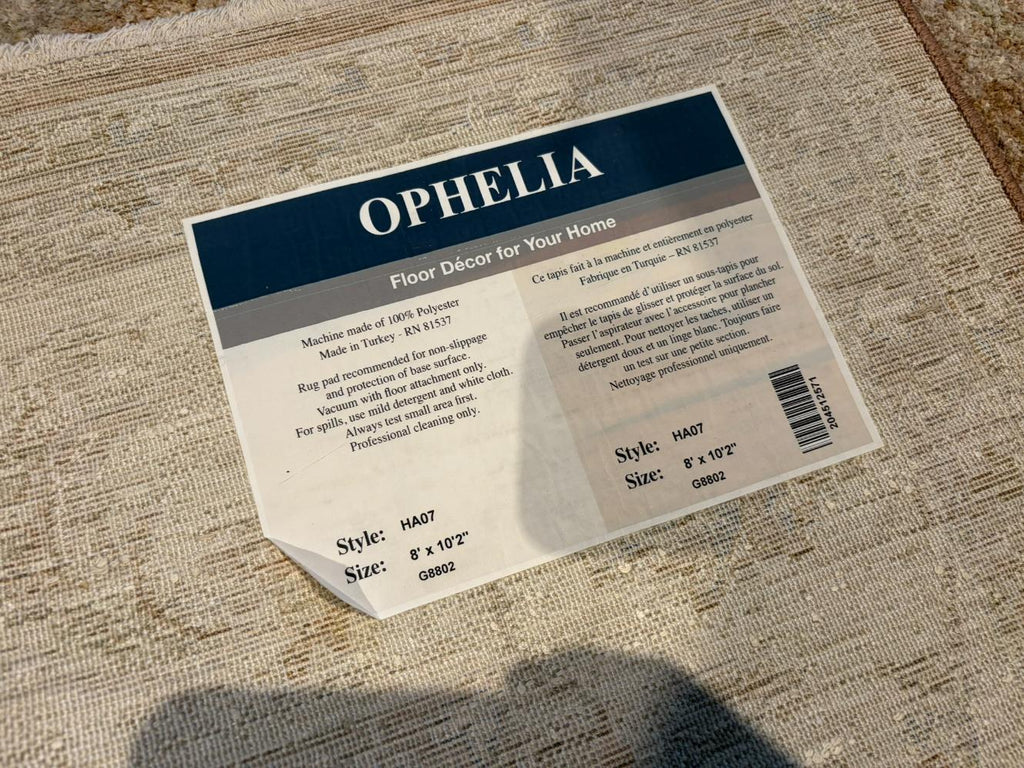 Thin Profile Area Rug Lot # (Ophelia)