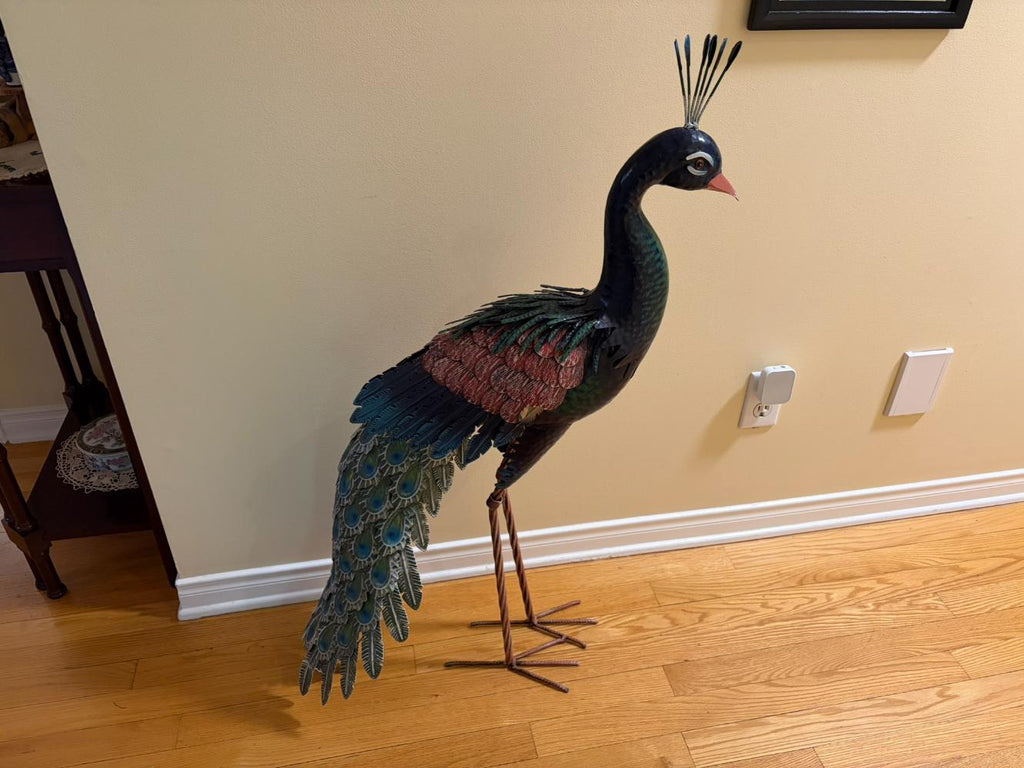 Metal Peacock Statue