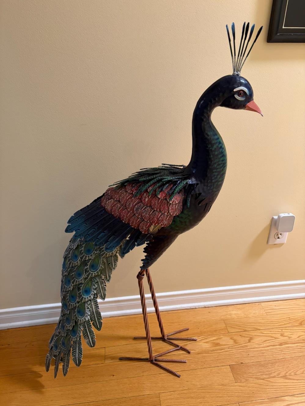 Metal Peacock Statue
