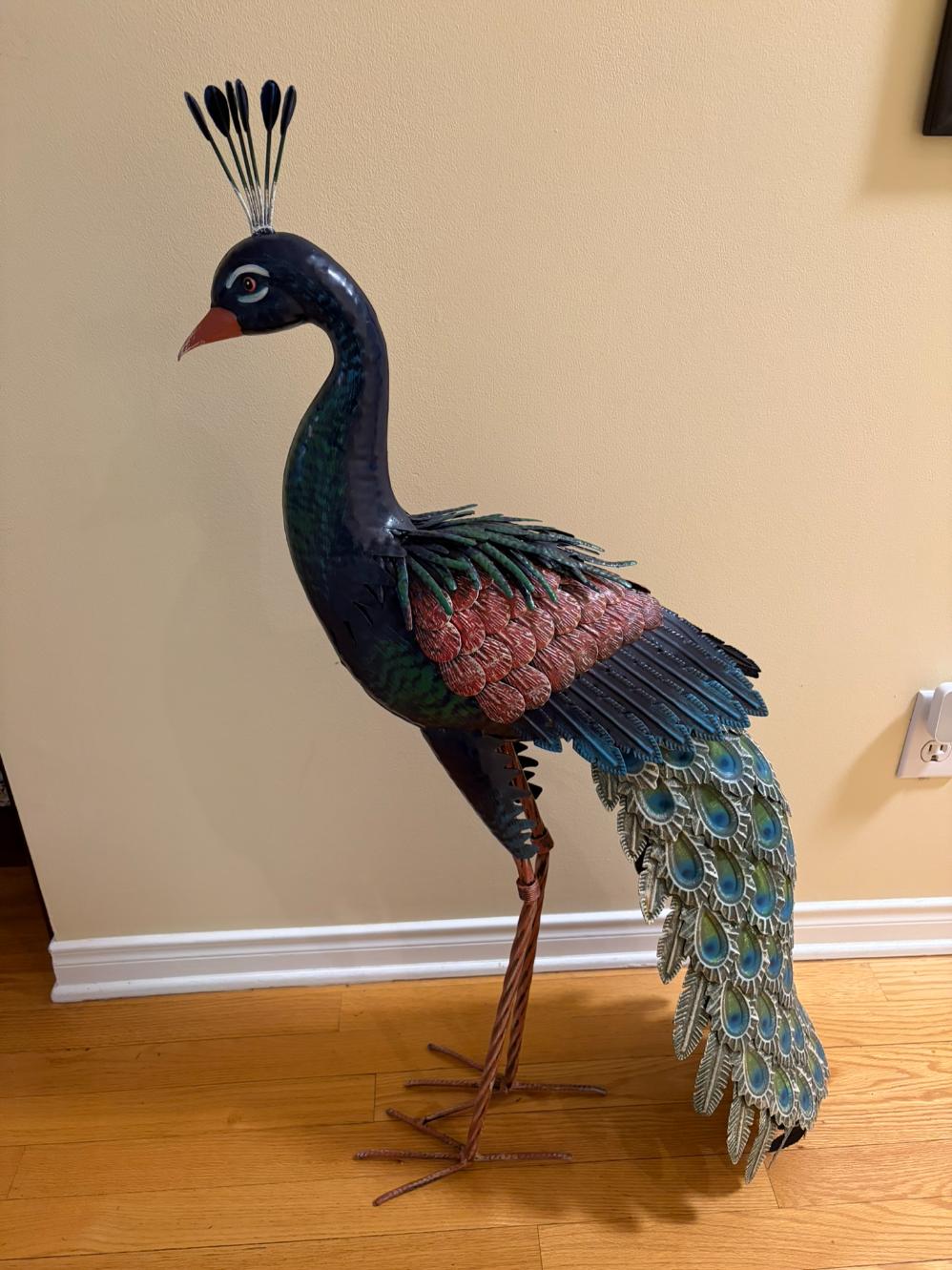 Metal Peacock Statue