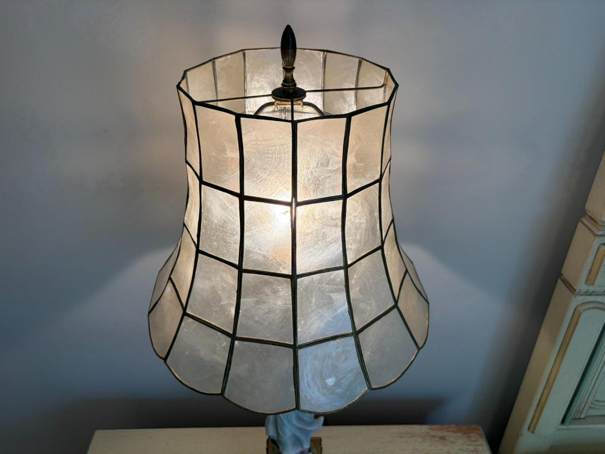 Single Glass Shade Table Lamp Lot #1