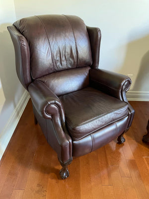 La-Z-Boy Authentic Leather Reclining Armchair Lot #1