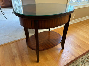 Single Thomasville Glass Top End Table