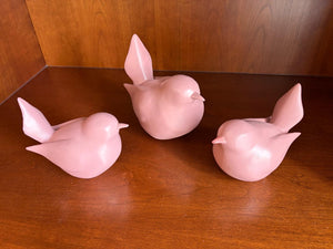 Set of 3 Decorative Pink Birds