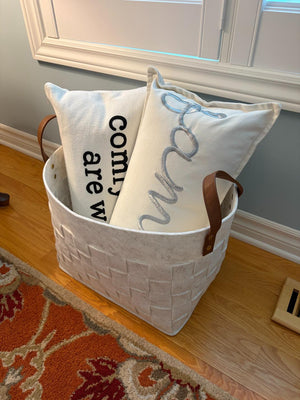 Decorative Basket &amp; Pillows Lot