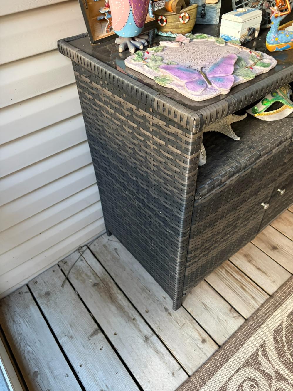 Wicker Patio Cabinet