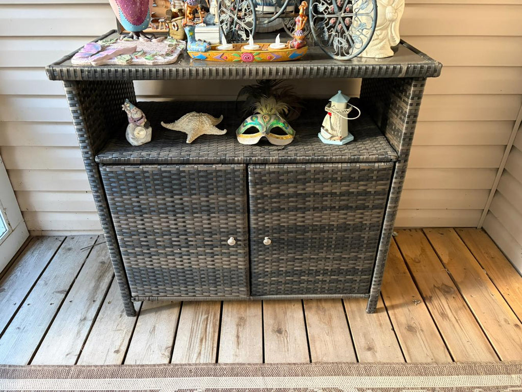 Wicker Patio Cabinet
