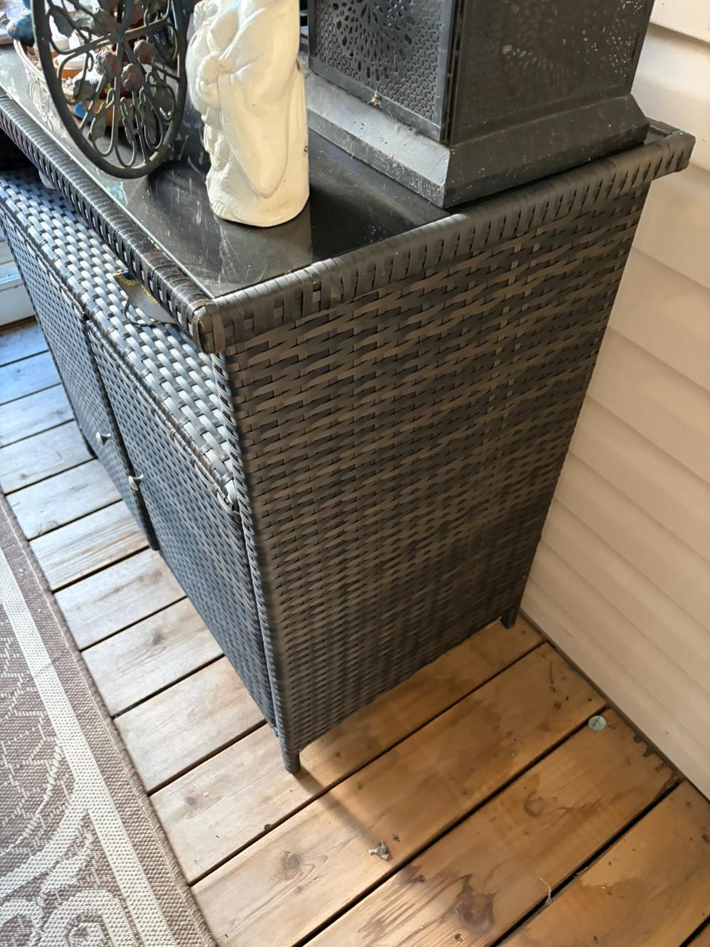 Wicker Patio Cabinet