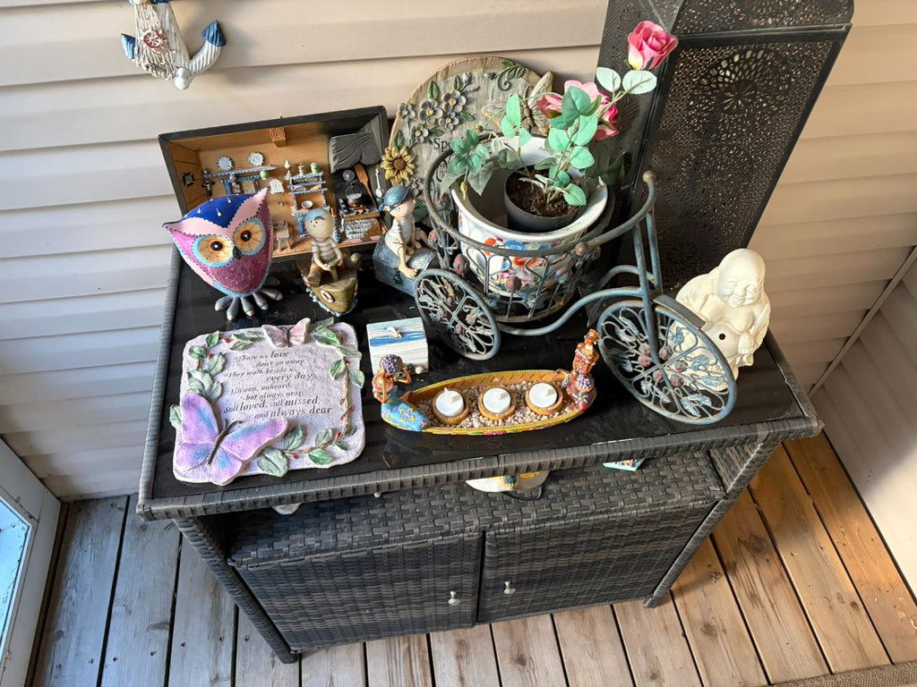 Wicker Patio Cabinet