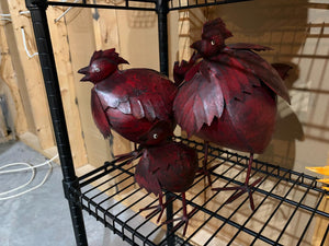 Set of 3 Decorative Metal Roosters