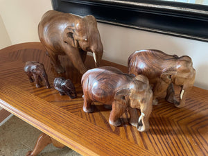 Wooden Elephant Statues Lot