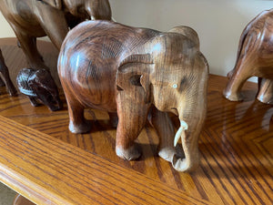 Wooden Elephant Statues Lot