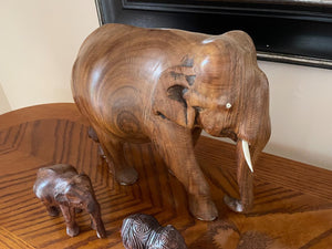 Wooden Elephant Statues Lot