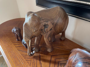 Wooden Elephant Statues Lot