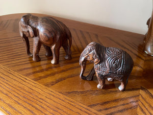 Wooden Elephant Statues Lot