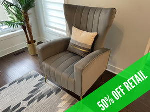 Wayfair COOLMORE Velvet Wingback Armchair