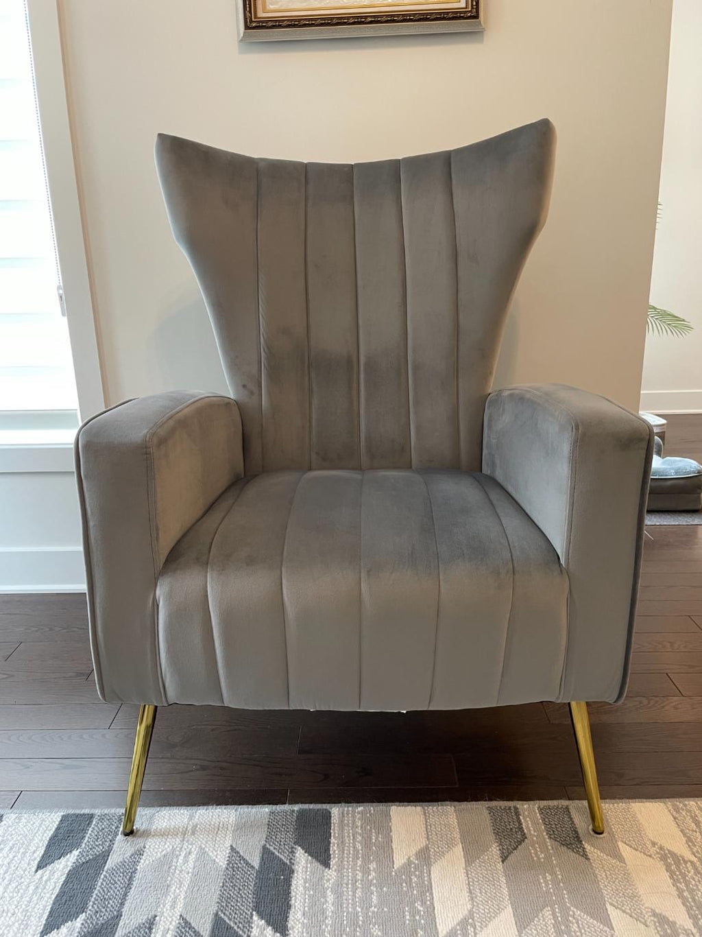 Wayfair COOLMORE Velvet Wingback Armchair