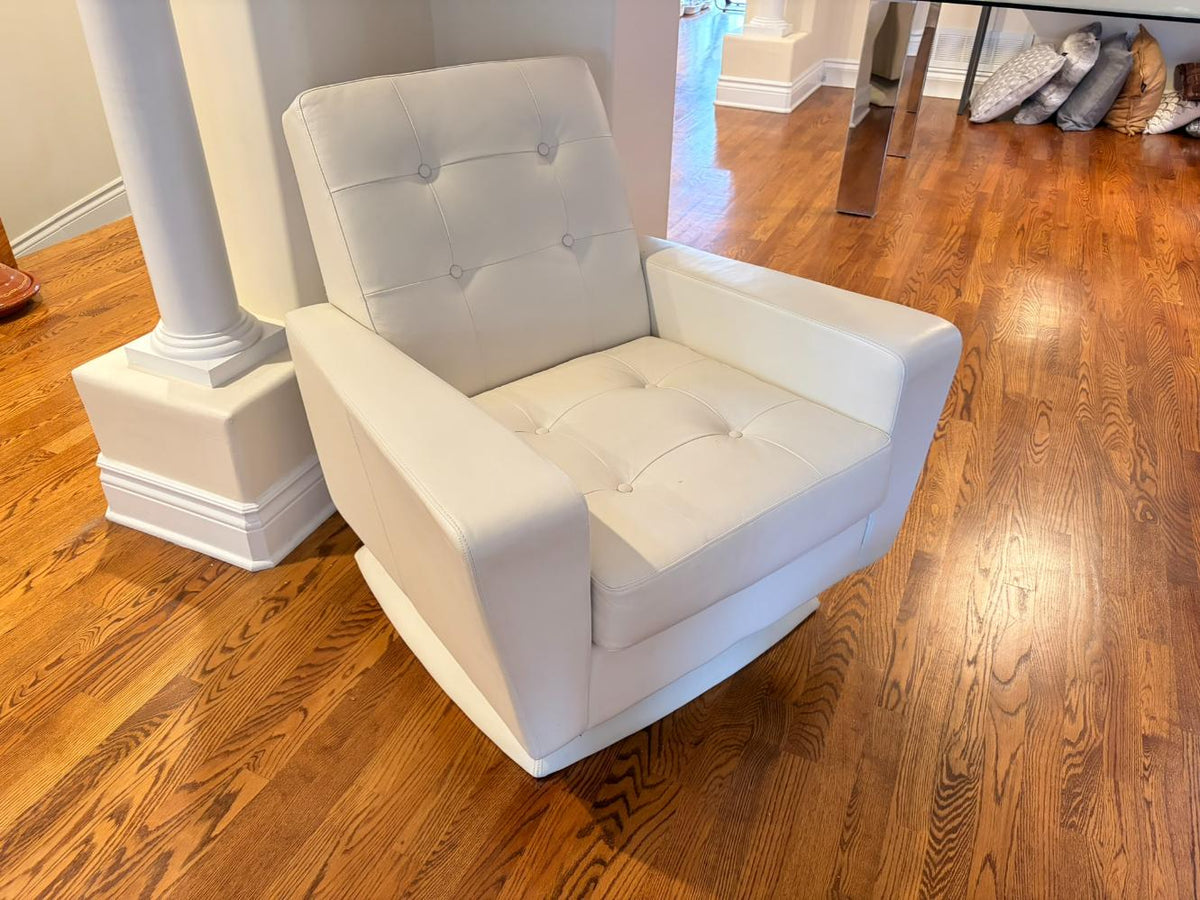 Authentic Leather Swivel Armchair