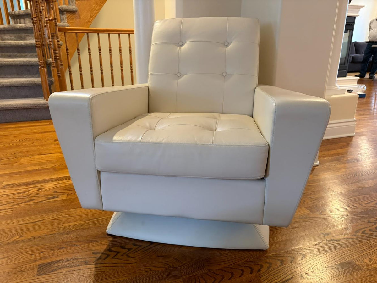 Authentic Leather Swivel Armchair