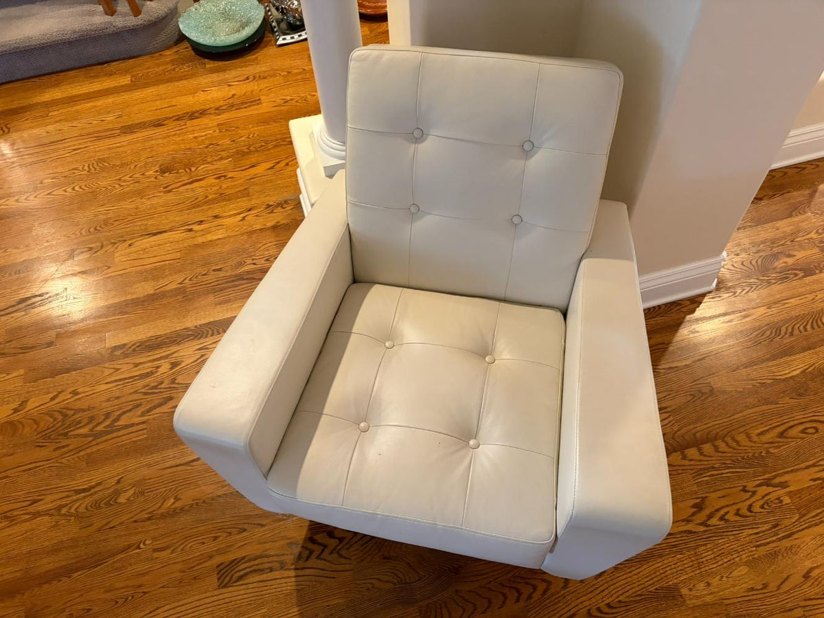 Authentic Leather Swivel Armchair