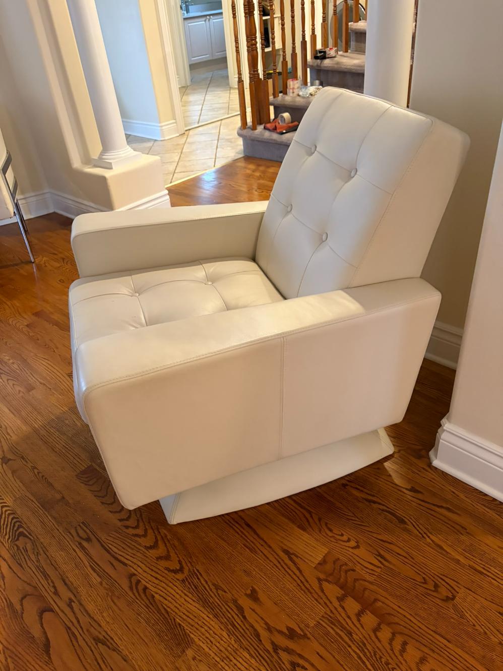 Authentic Leather Swivel Armchair