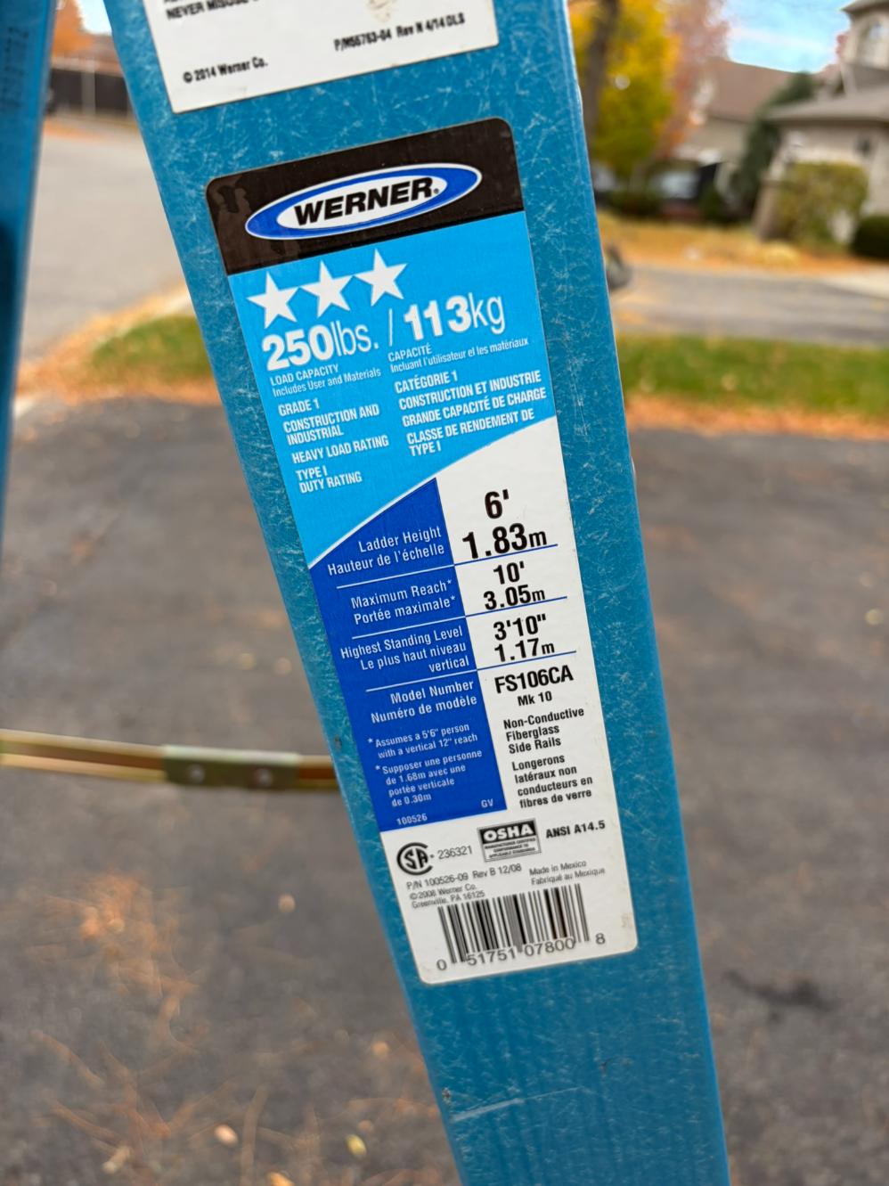 WERNER 6 Step Ladder FS106CA