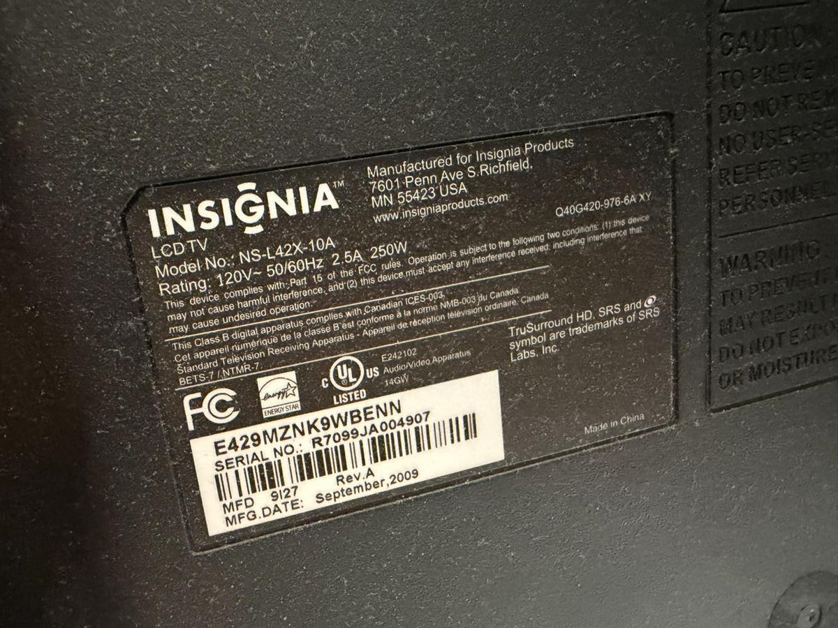 42” Insignia LCD Television NS-L42X-10A